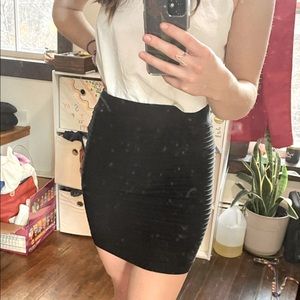 Black mini skirt